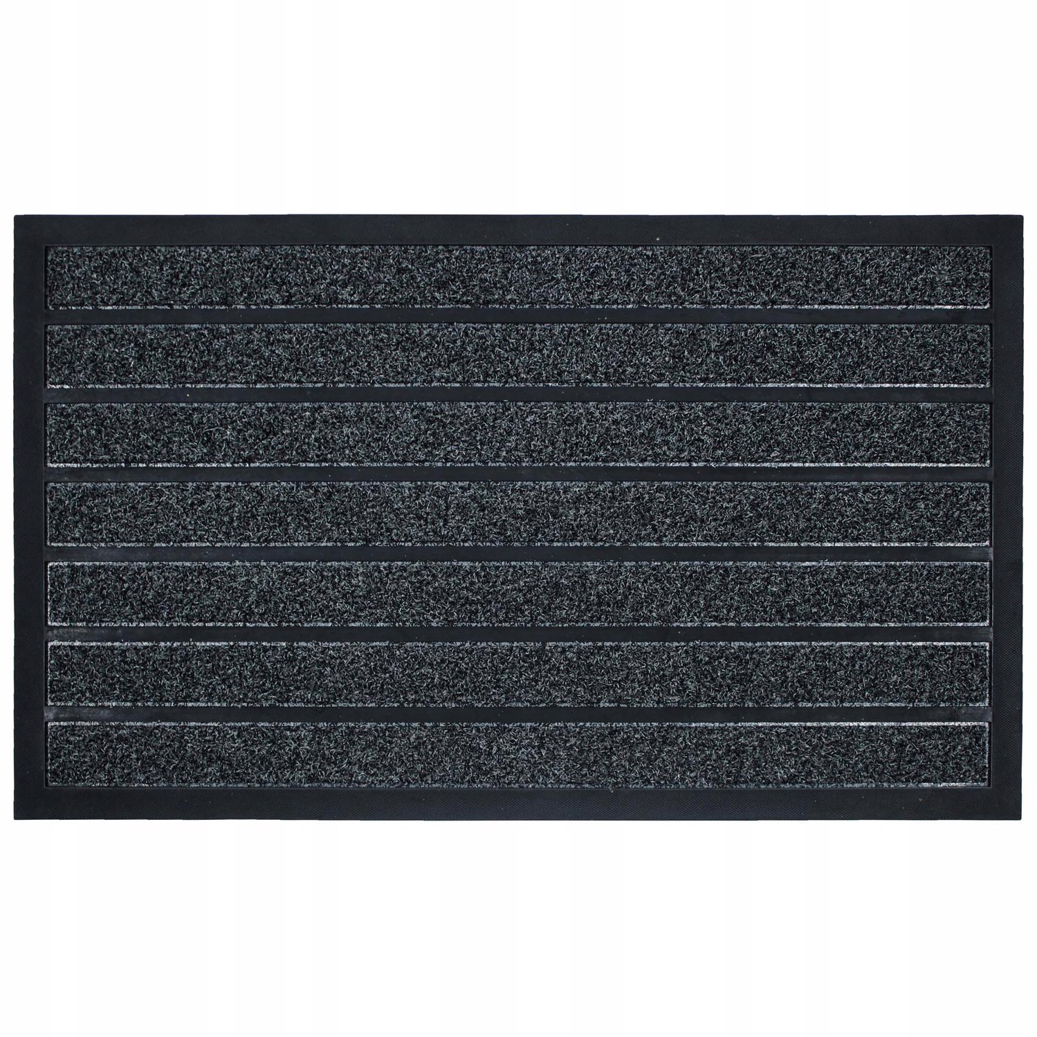 Livettti.NL Zwarte Rechthoekige Deurmat 45x75 cm - Polyester & Rubber