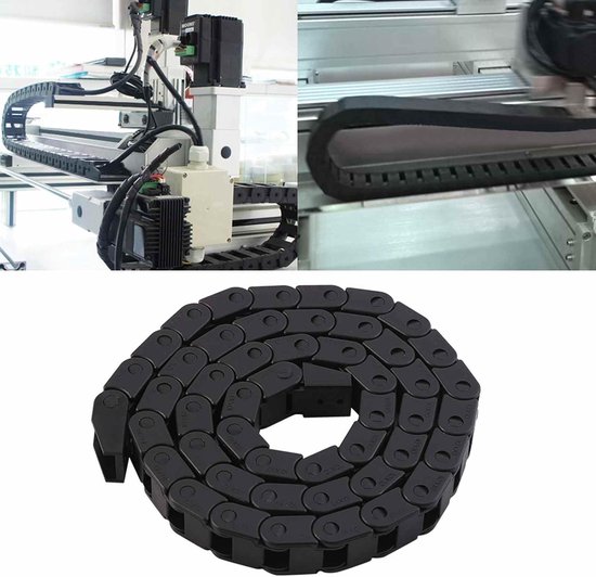 2 Stuks R28 Nylon Kabel Drag Chain Wire Carrier 1000mm Lengte Zware Belasting Zwart voor 3D Printer CNC Machine — afbeelding 5