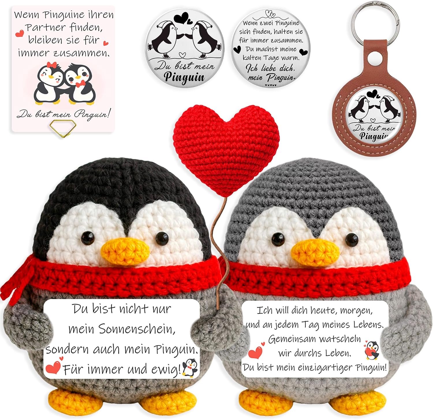 Pinguïns Paar Ich liebe Dich, Romantische Partnergeschenken voor haar, Pocket Hug Pinguïns met liefdesmunten, Verjaardag Huwelijkscadeau voor koppels, Liefdescadeau