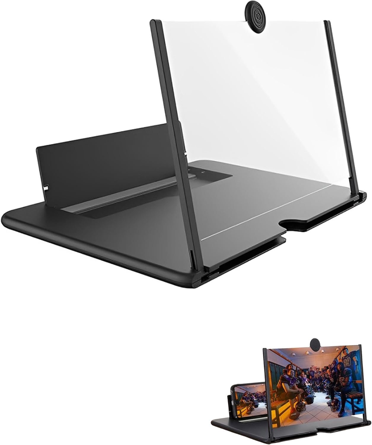12 Zom Handy Schermvergroting, HD Anti-blauwlicht vouwbaar, met staander, oogbescherming, Handy Schermvergroting voor Film & Video, compatibel met Smartphones, Kunststof mobiele vergroting