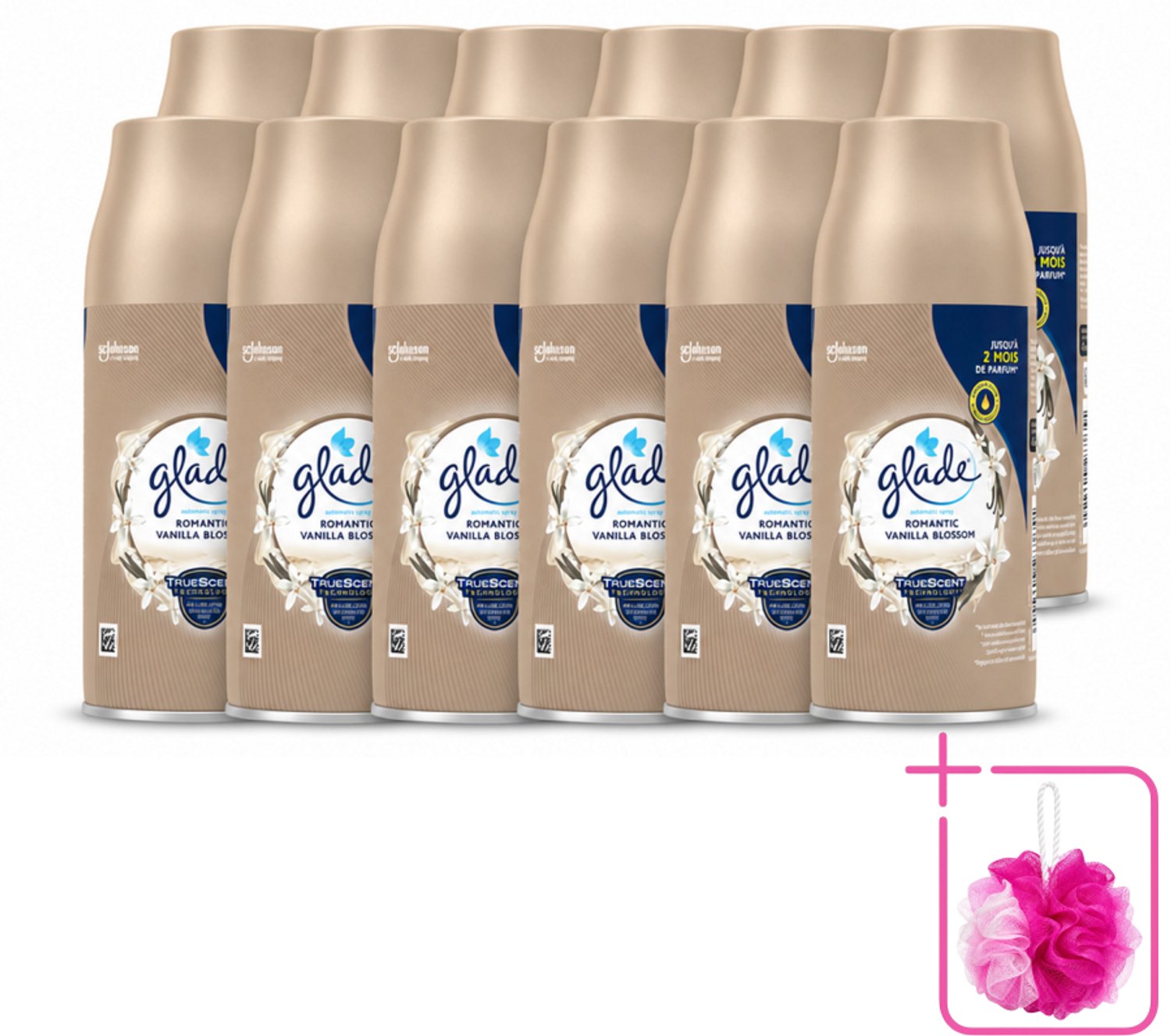 12 x Glade - Romantic Vanillebloesem Navulling - 269 ml - Bulkverpakking - Romantische geur - Douchemop - Vanille