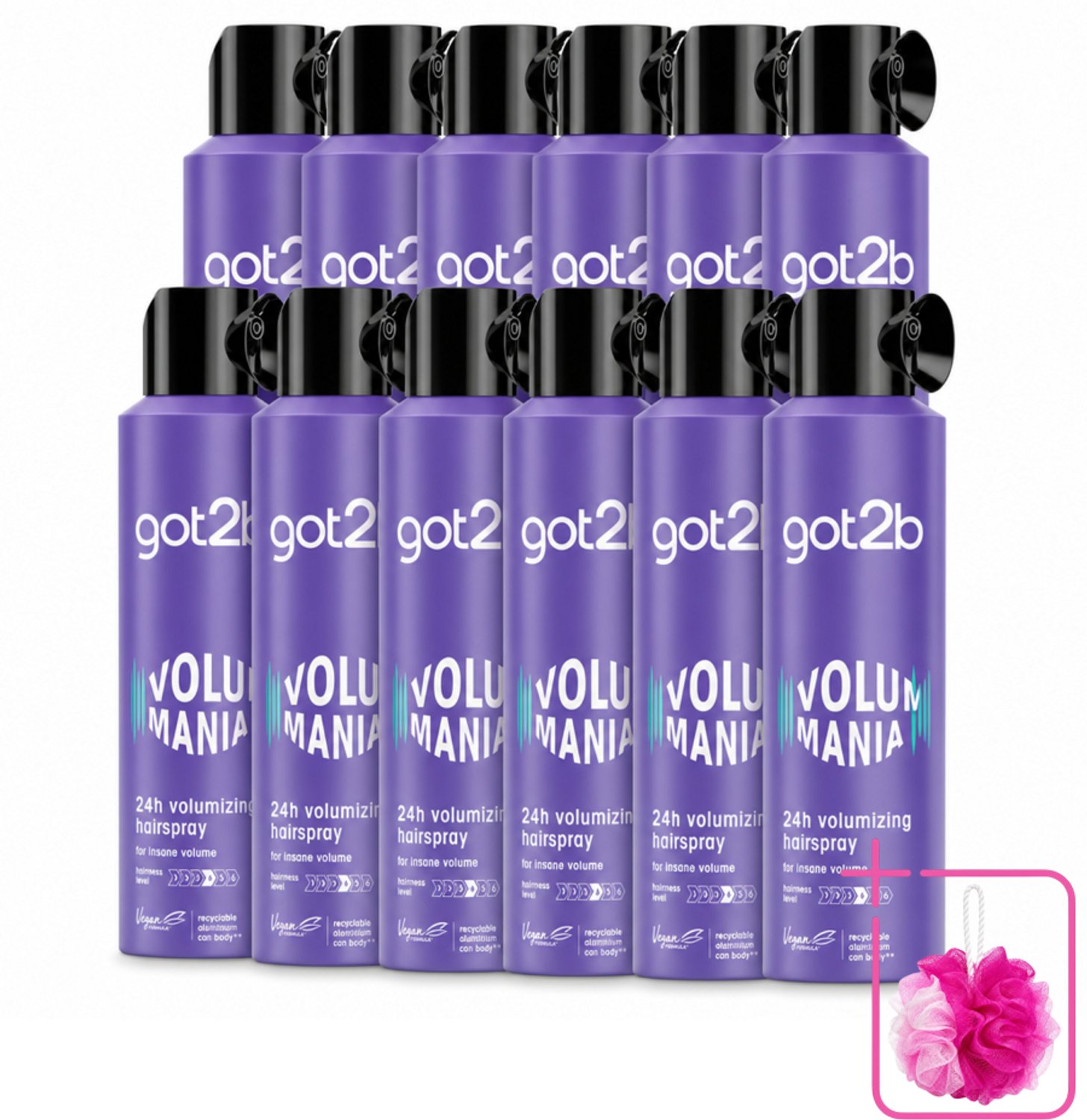 12 x Got2B - Haarspray - Volumania - 300 ml - Bulkverpakking - Haarspray - Douchemop - Volume