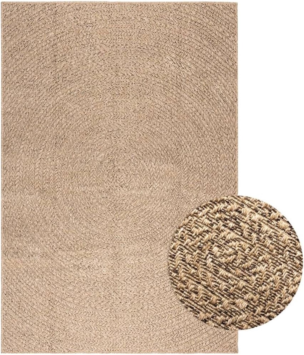 Tapijt 140x200 cm jute look, binnen en buiten, PP-materiaal, balkon