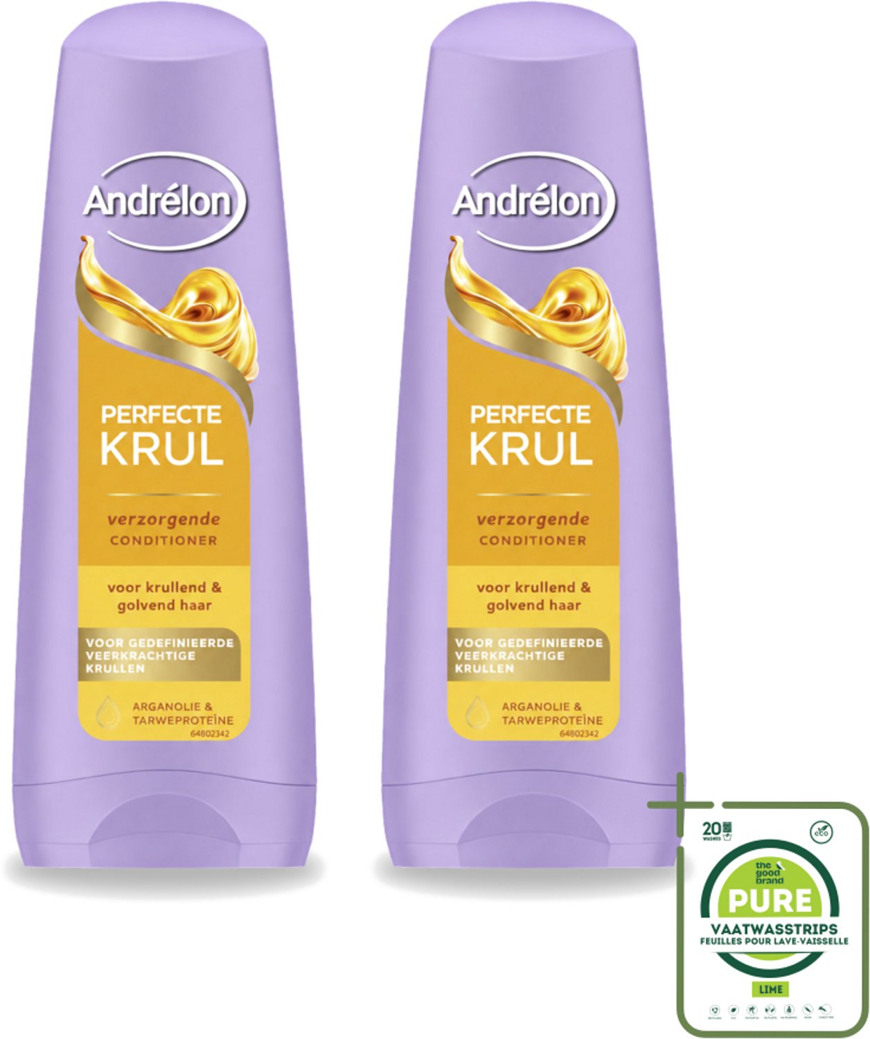 2 x Andrélon – Conditioner – Perfecte Krul – 200 ml - Grootverpakking - Vaatwasstrips - Krullen Verzorgen - Krullen Pluisvrij - Krullen Zacht - Krullen Flexibel - Krullen Veerkrachtig