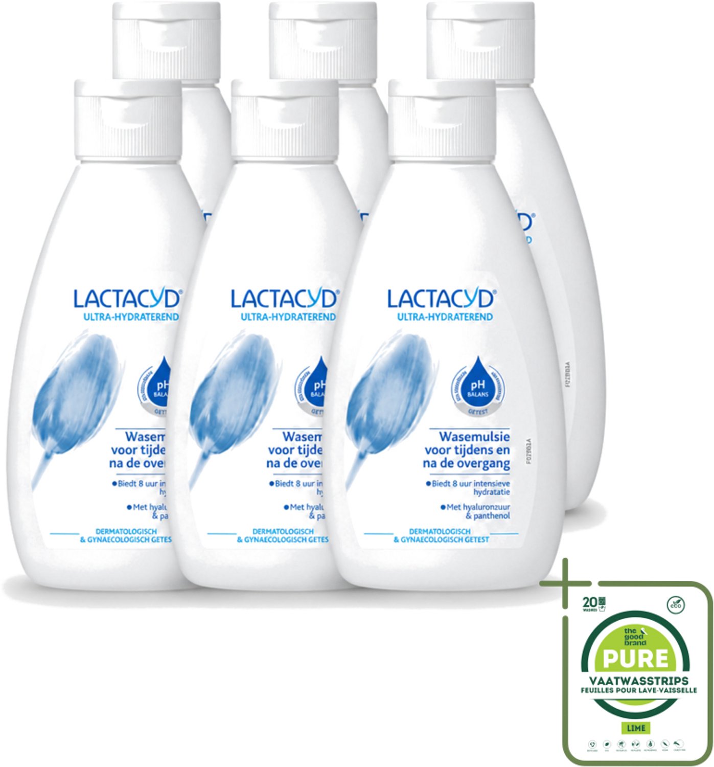 6 x Lactacyd – Ultra Hydraterend – Voor tijdens en na de overgang – 200 ml - Grootverpakking - Overgang - Hydraatatie - Jeuk - Droogheid - Intieme Verzorging