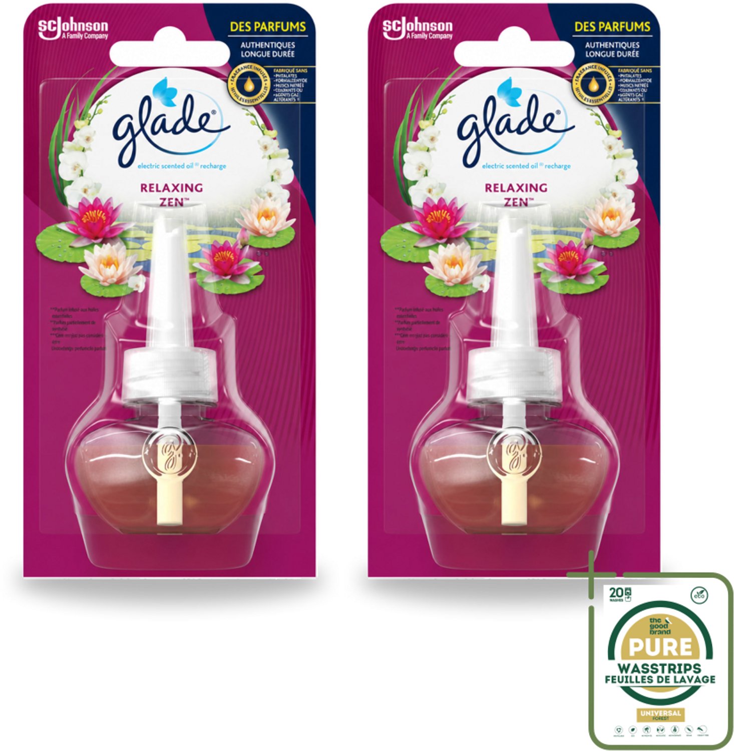 2 x Glade - Navulling Elektrische Olie - Relaxing Zen - Zonder Houder - Luchtverfrisser - Geur - Ontspanning - Geurverspreider - Elektrische Olie