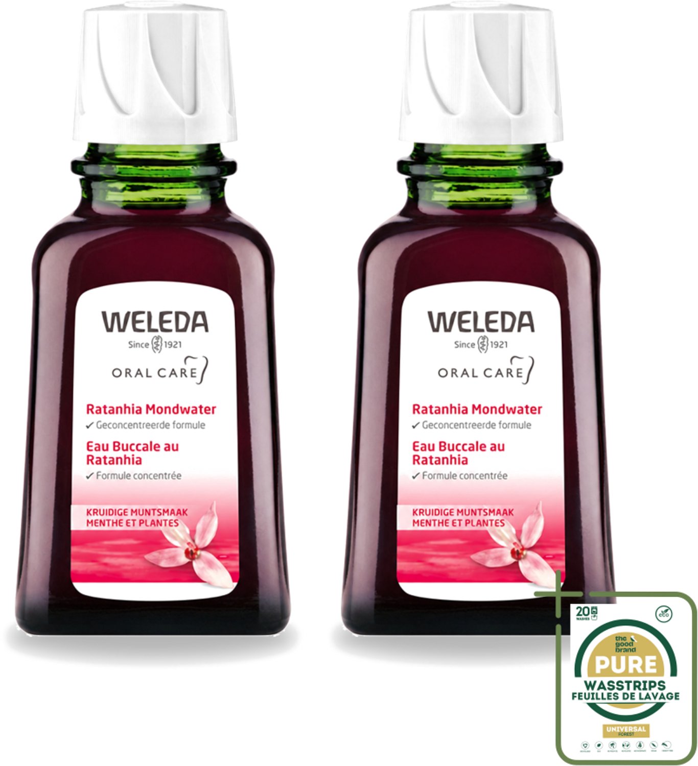 2 x WELEDA - Mondwater geconcentreerd - Ratanhia - 50 ml - Wasstrips - Mondwater - Tandvlees Verzorging - Natuurlijk Mondwater - Mondverzorging - Mondverzorging Voor Gezond Tandvlees