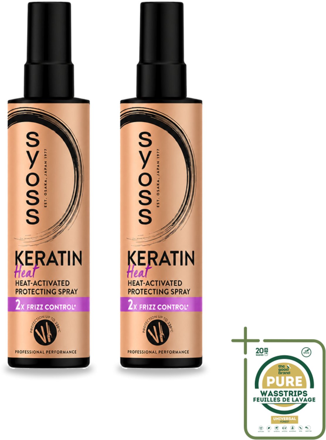 2 x Syoss - Keratin - Heatprotection Spray - Tot 220°C Bescherming - 200 ml - Hittebeschermend Haar Spray - Keratine Spray - Haar Bescherming Tegen Hitte - Haar Styling Spray - Pluiscontrole Spray