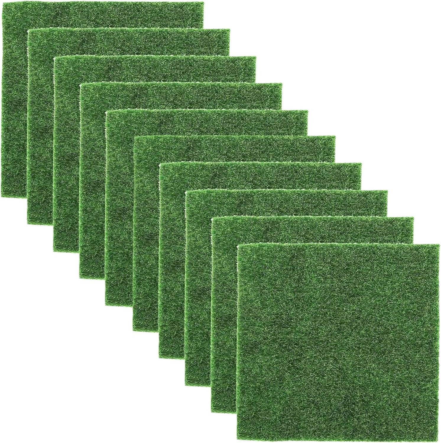 Set van 10 Miniatuur Mosgras 15 x 15 cm Groene Kunstgras Herbruikbare Realistische Miniatuur Tuin Decoratie voor DIY Creaties