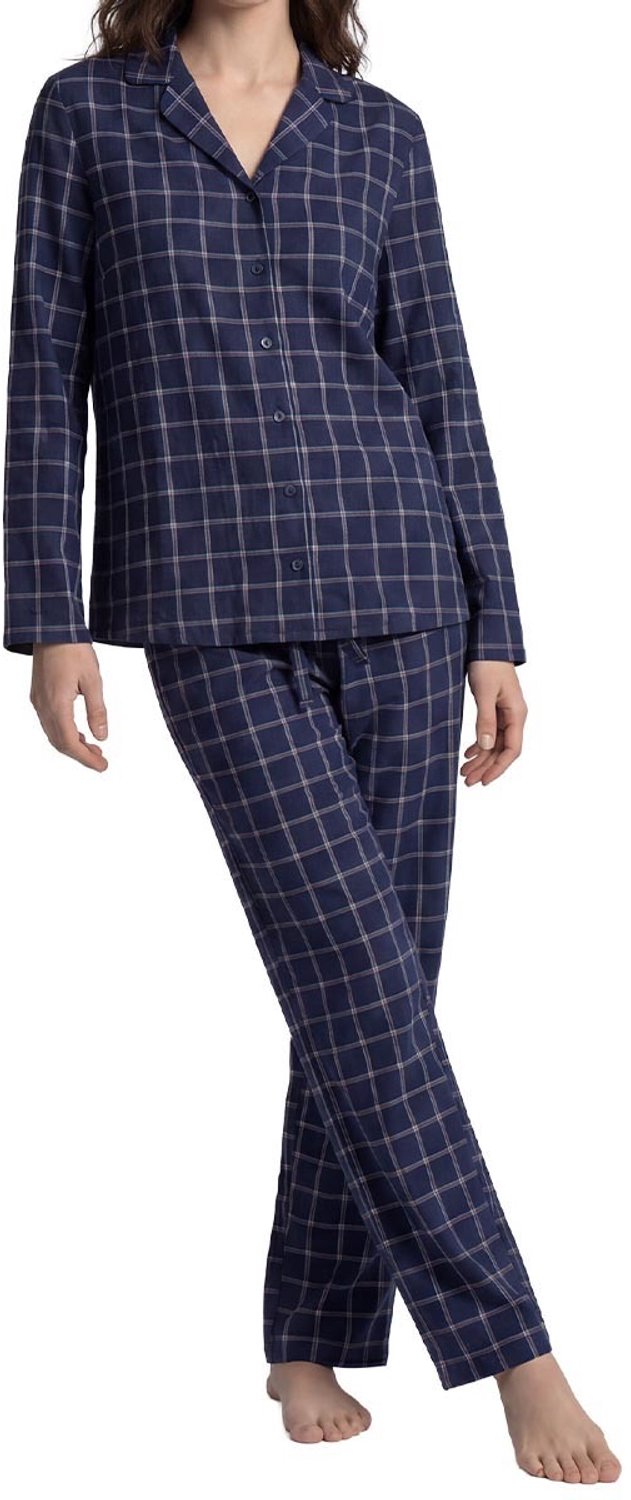 Seidensticker Dames pyjama Classic Flannel navy