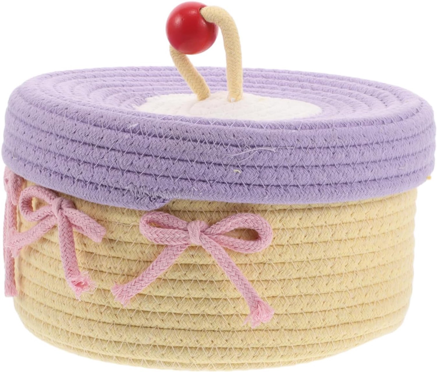 Holibanna Witte Handgeweven Opbergmand Met Deksel Voor Sieraden Diverse Spullen Minimalistisch Design Elegante Decoratieve Box Ruime Opbergruimte Voor Thuis Kantoor