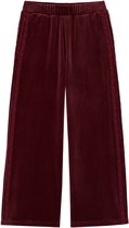 WE Fashion Meisjes wide leg velvet broek met kanten bies