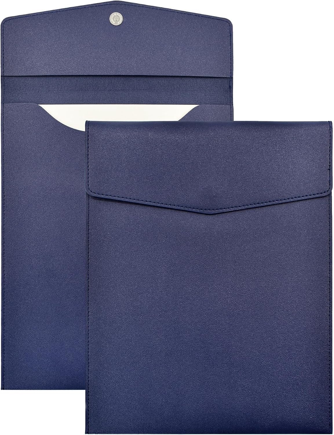 PU Leren Documenthouder A4 - Waterdichte Portfolio Tas met Magneetsluiting voor Organisatie van Documenten en Bestanden in Blauw