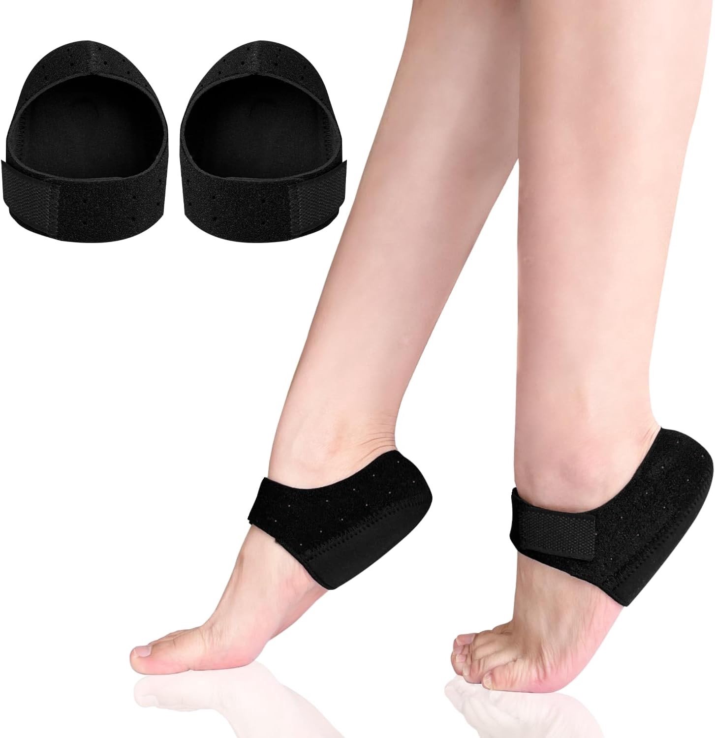 Verstelbare Siliconen Hielbeschermers voor Plantar Fasciitis en Hielspoor | Ademend Ontwerp | Pijnverlichting voor Droge en Gebarsten Hielen | 1 Paar | Maat L 40-45