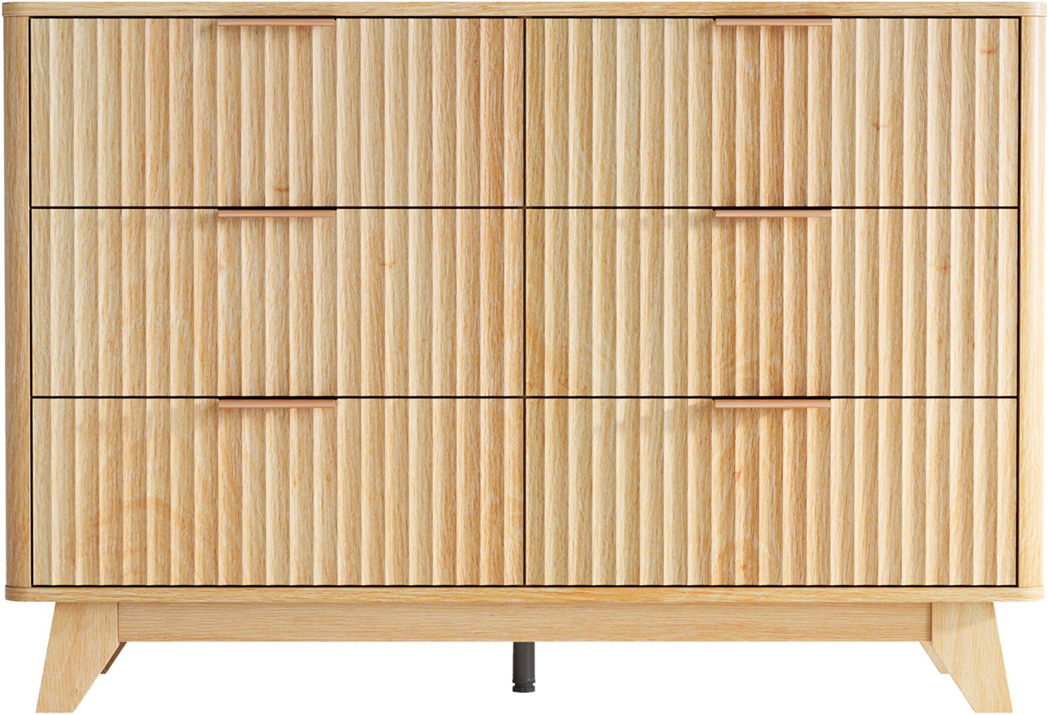 LEADZM Ladekast met 6 lades - Eiken - 110 x 35 x 75 cm - lamellendesign