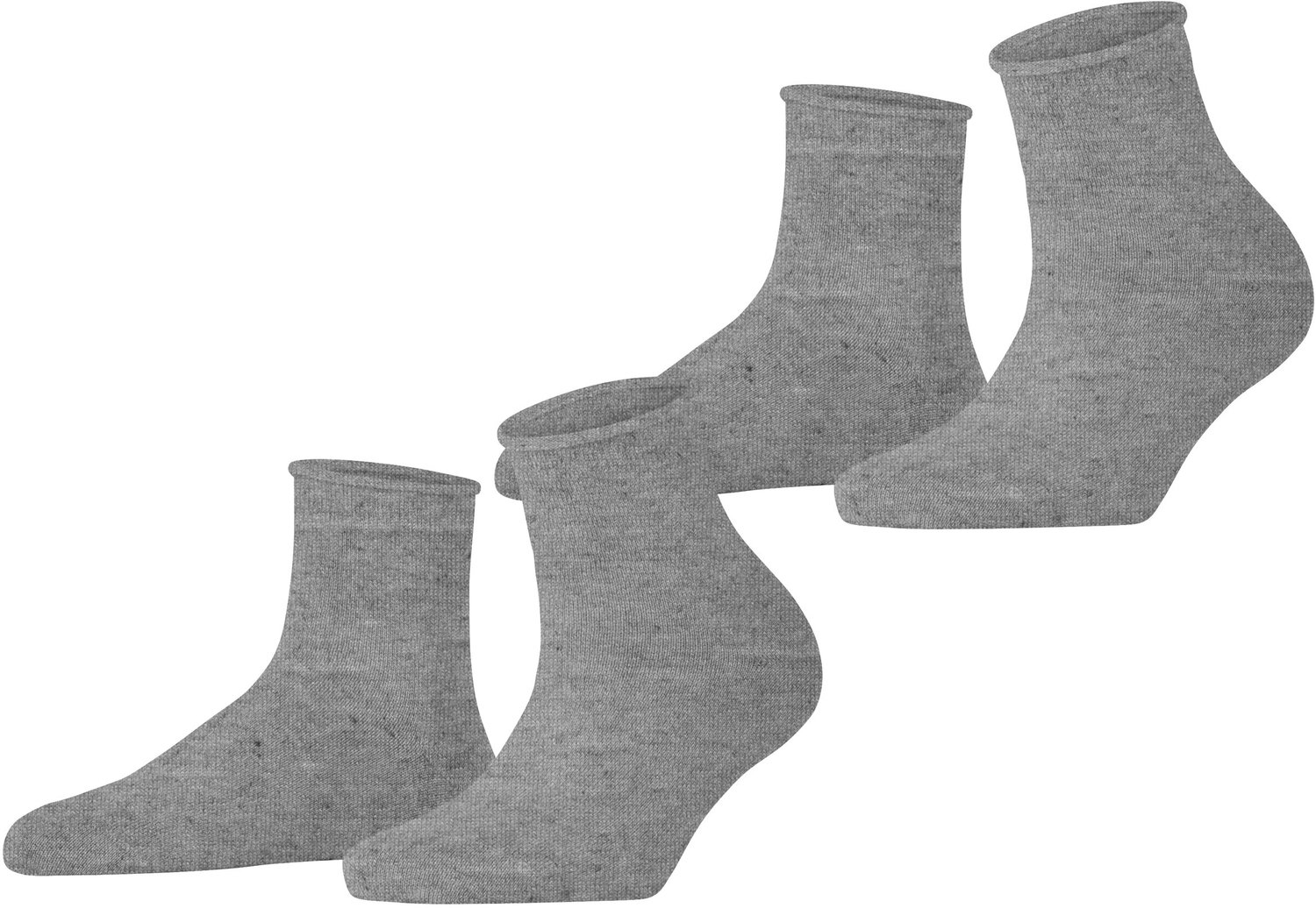 Esprit Icy Dots 2 Pack eenkleurig katoen multipack sokken dames grijs - maat 35-38
