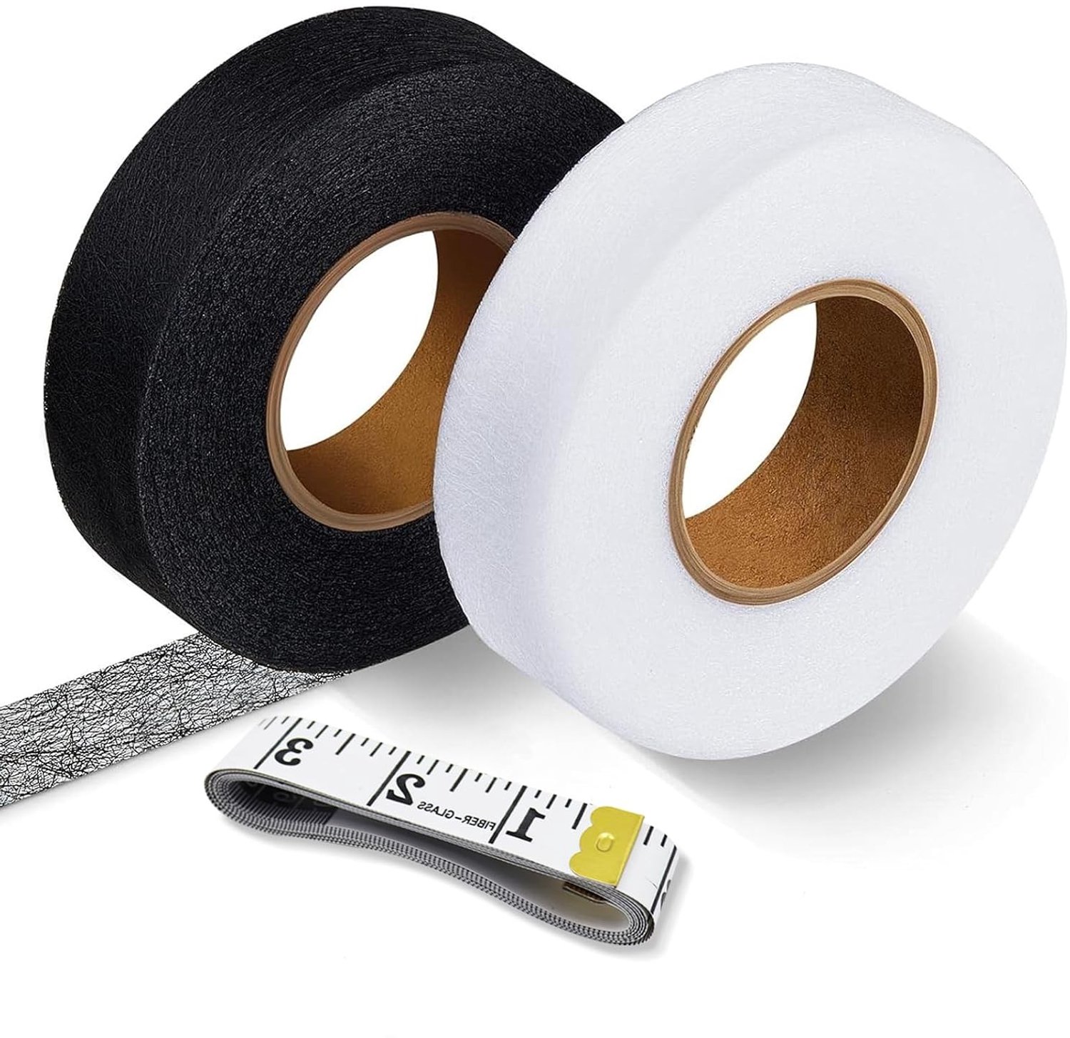 Strijkband - Wit - 64 m x 2 cm - Wasbestendige Zoomband met Meetlint - Voor Kleding en Gordijnen