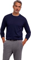 FALKE Basic Cotton Crew Neck elegante klassieker katoen trui heren blauw - maat L