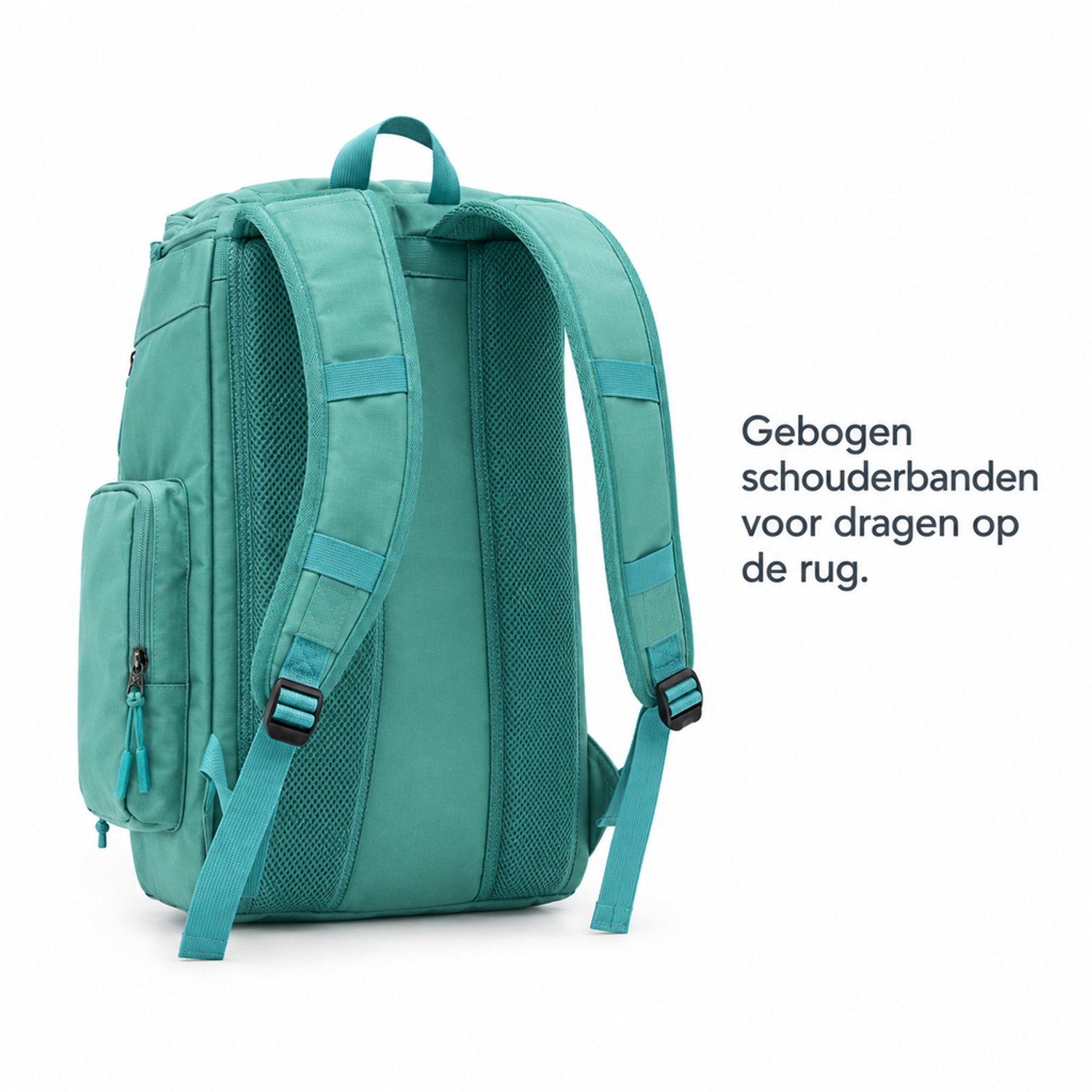 Rugzak - gebogen schouderbanden - blauwgroen