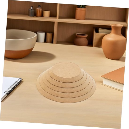 5 Stuks Delige Keramische Pottenbakvorm Houten Kleimallen voor Nauwkeurige Modellering Stapelbare Ronde Keramiekvormen voor Handmatig Opbouwen van Borden Keramische Kunstwerken — afbeelding 3