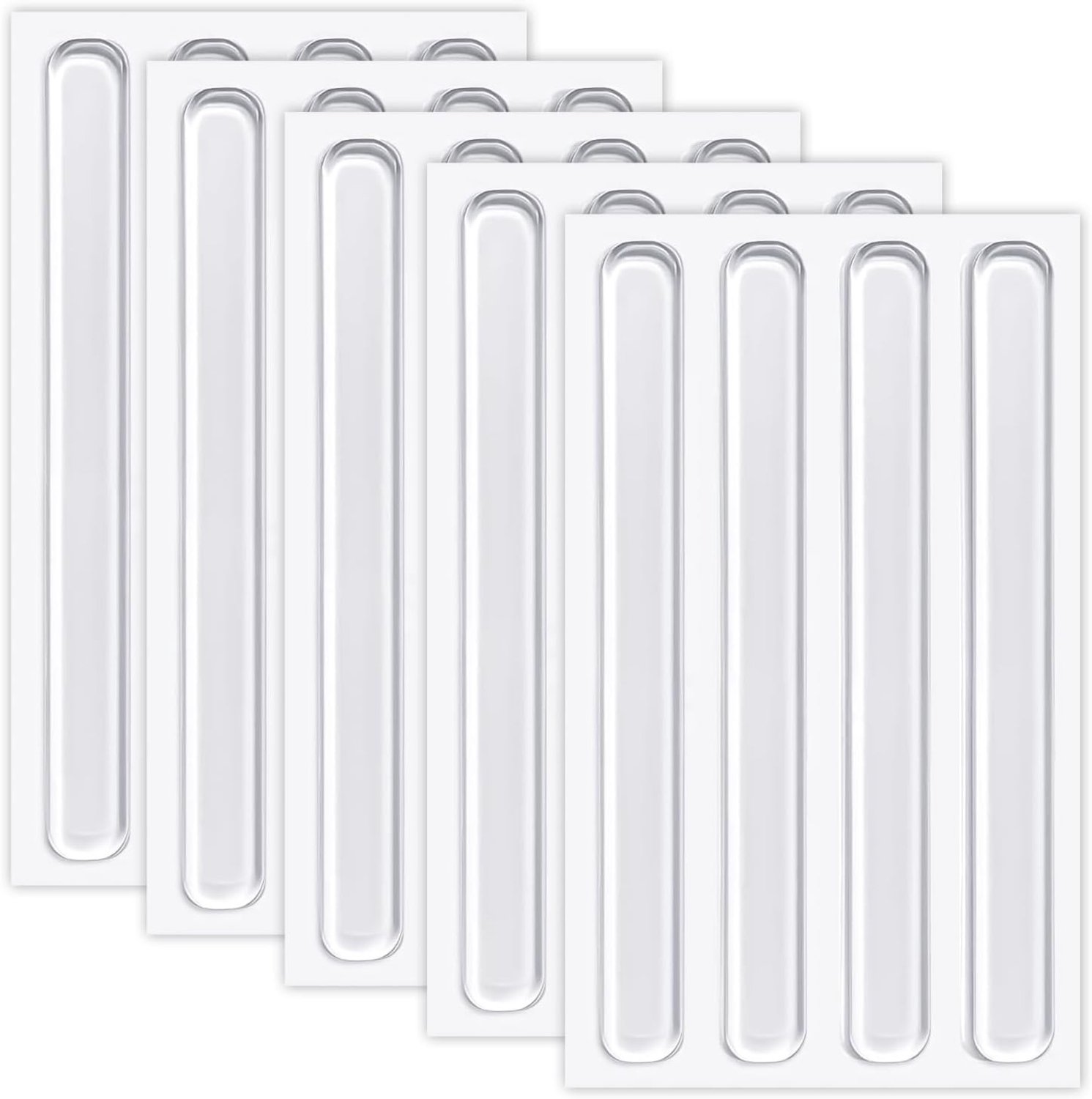 20 Stuks Transparante Meubel Dempers, Silicone Deurbeschermers voor Kasten, Zelfklevende Strips en Deurstoppers tegen Krassen en Geluid (150 * 15 * 2MM)