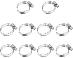 Hose clamps 16-25mm - 10 stuks - roestvrij staal - voor zwembad en wasmachine - Homevero