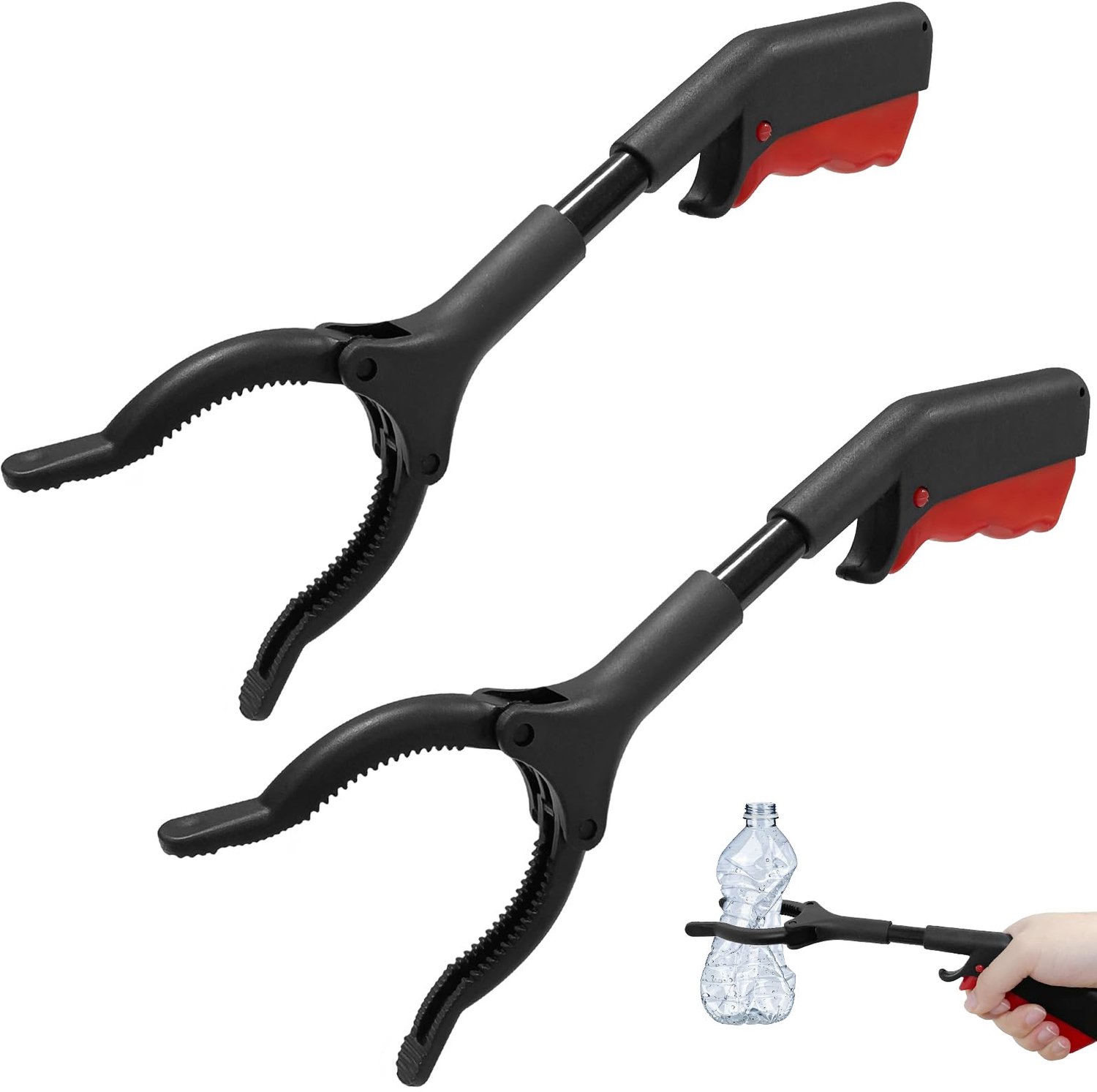 SnelShoppen - 2 Stuks Senioren Grijptangen 30cm - Ergonomische Afvalgrijpers, Lichtgewicht RVS Handvatten voor Tuin, Schoonmaak en Buitengebruik