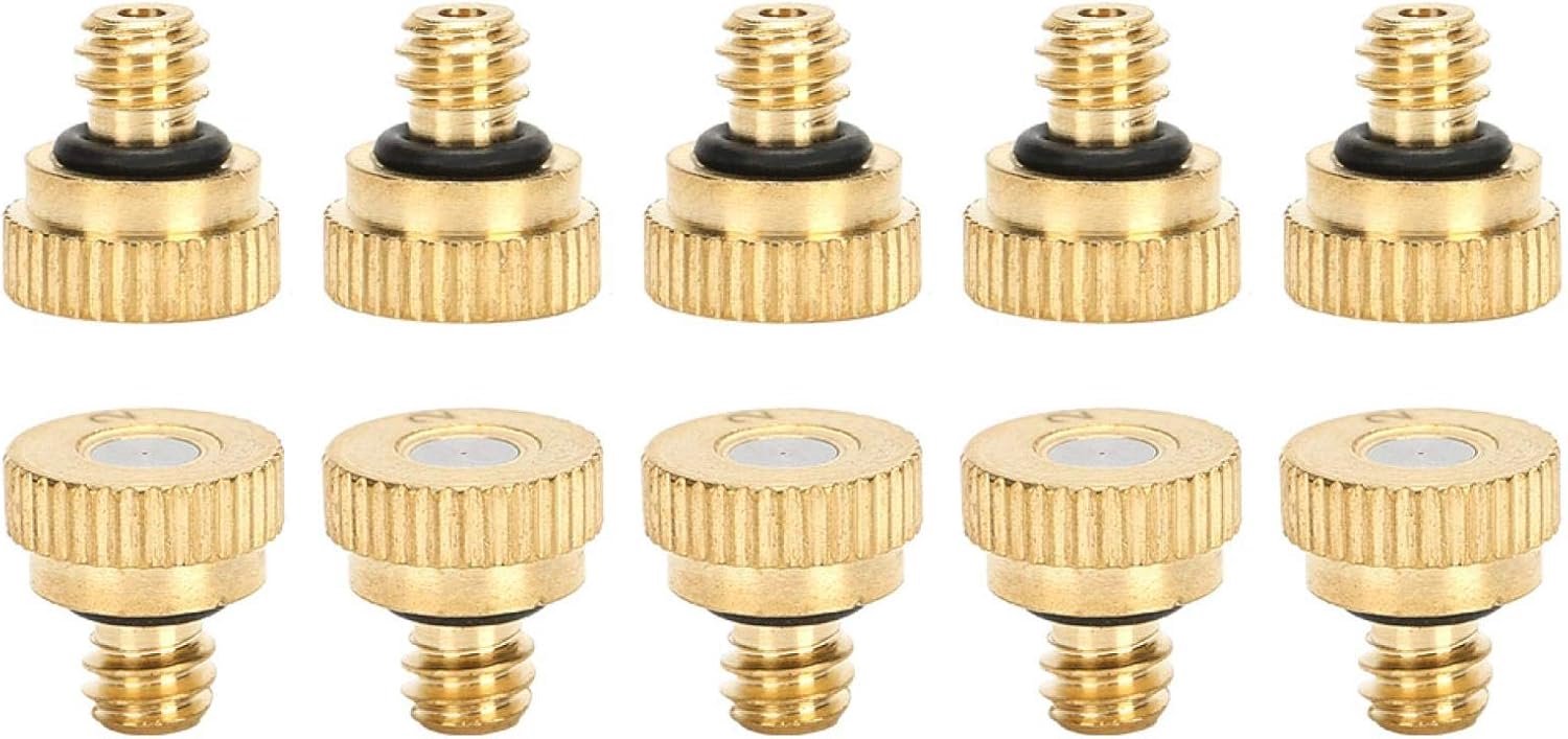 10pcs Brass Misting Nozzles, 0.2mm Tap Water Low Pressure Outdoor Misting Spray Head Misting System Nozzle - ShopVlot