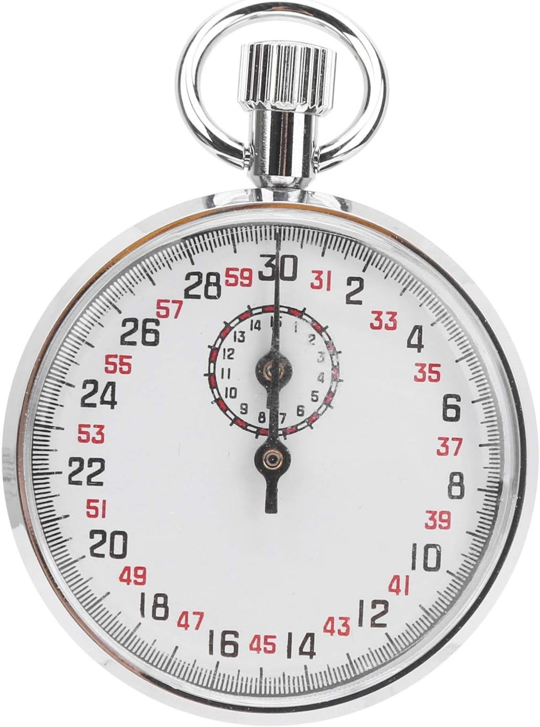 Mechanische Stopwatch - Zilver - Ronde Stopwatch met Metalen Structuur - Voor Sport en Training