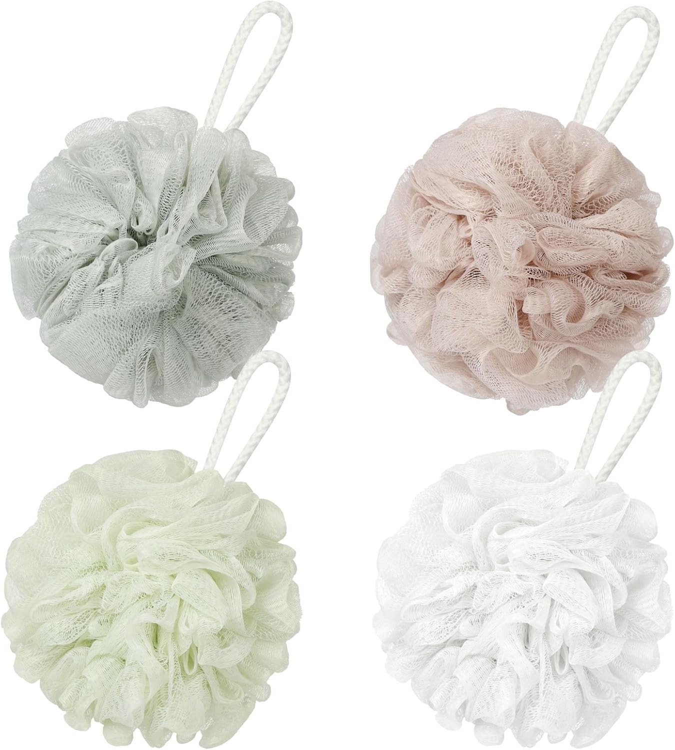 Set van 4 Douche Sponzen voor Peeling - 60 g Exfoliërende Sponzen voor een Zachte Huid