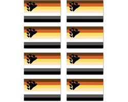 Sticker: 100x60mm, 8 pieces - Flag - Bear Pride - LGBTQ - for car, laptop and more - ShopVlot