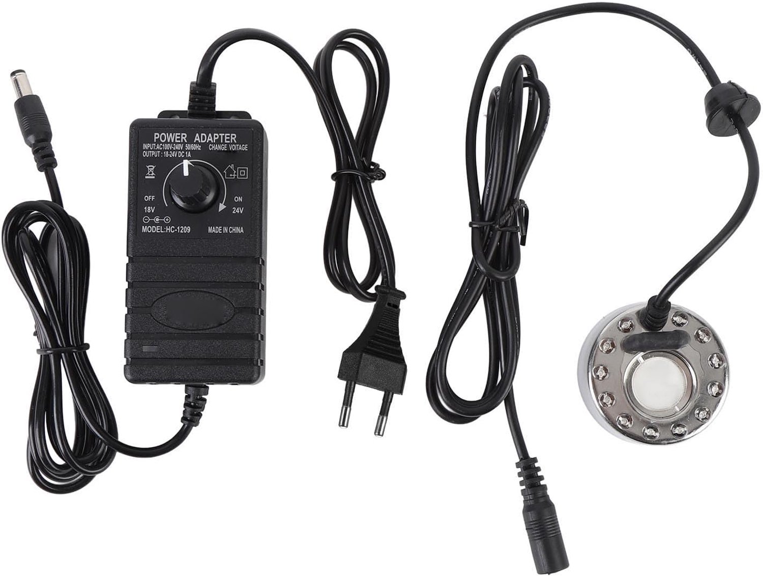 Mist Maker Fogger 350 ml/u met 12 LED kleur veranderende mistcontroller 24 V verstuiver rookmachine voor fontein vijvertuin