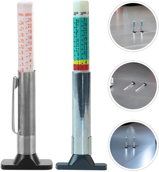12 Stuks Profieldiepte Meetgereedschap Voor Banden, Profieldieptemeter Voor Auto'S, Profieldieptemeter Banden, Metalen Bandenmeetinstrument — afbeelding 4
