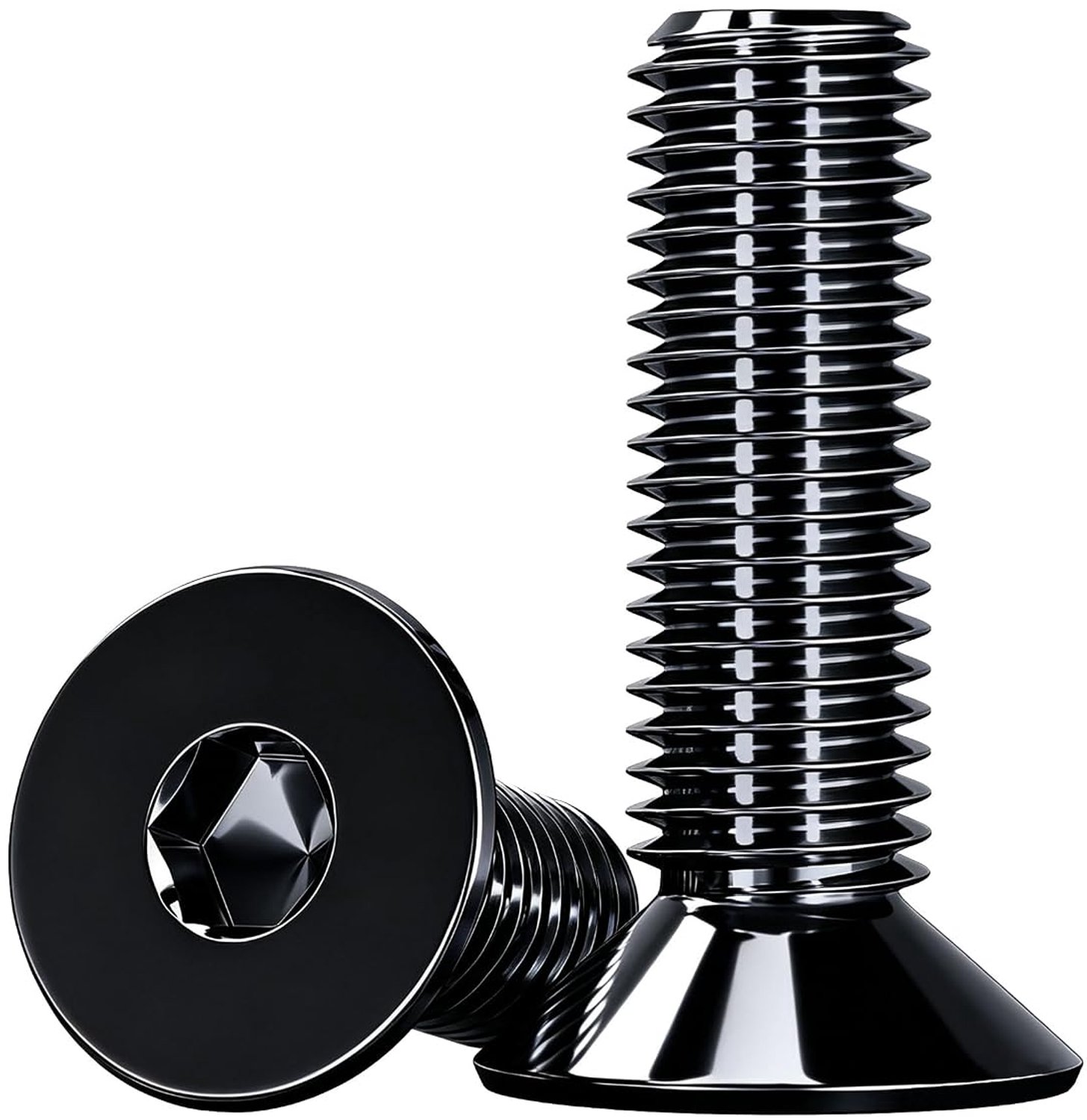 M4 zeskantbouten 16 mm, 50 stuks M4 verzonken bouten zwart, verzonken zeskantbouten van 304 roestvrij staal voor inbussleutel, bevestigingsmiddelen met volledige schroefdraad, voor montage