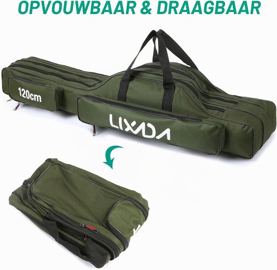 Draagbare Opvouwbare Vissershengel Tas met 3 Lagen voor Visspullen en Hengels, 90/120/150cm Opties — afbeelding 4