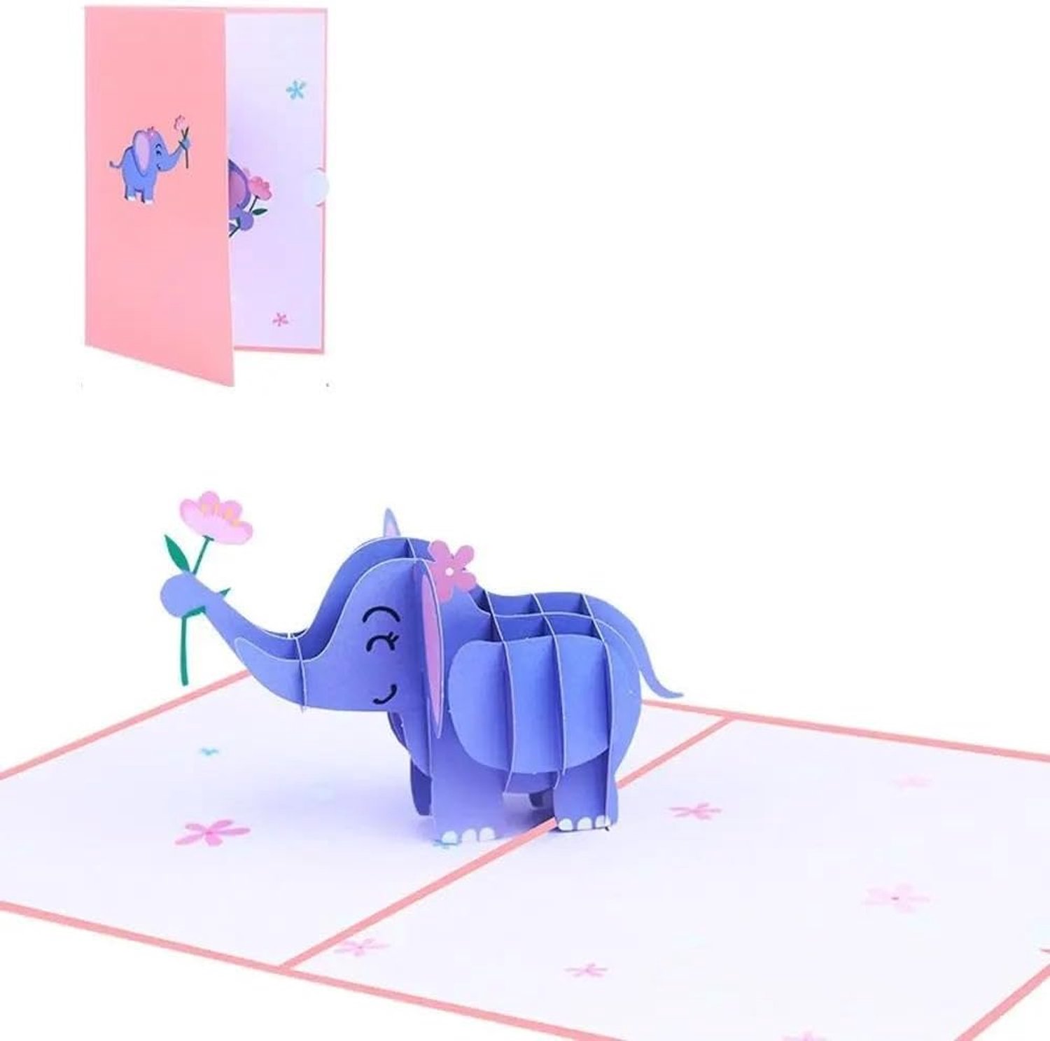 3D pop-up briefkaart schattige olifant wenskaart