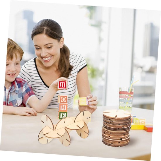 50 Stuks Lege Puzzelstukjes Voor Blokkenmarkers Cadeau Voor Familie En Vrienden — afbeelding 3