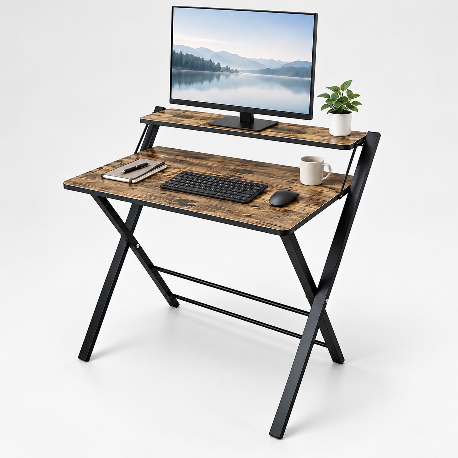 Bureau inklapbaar - met monitor verhoger - industrieel