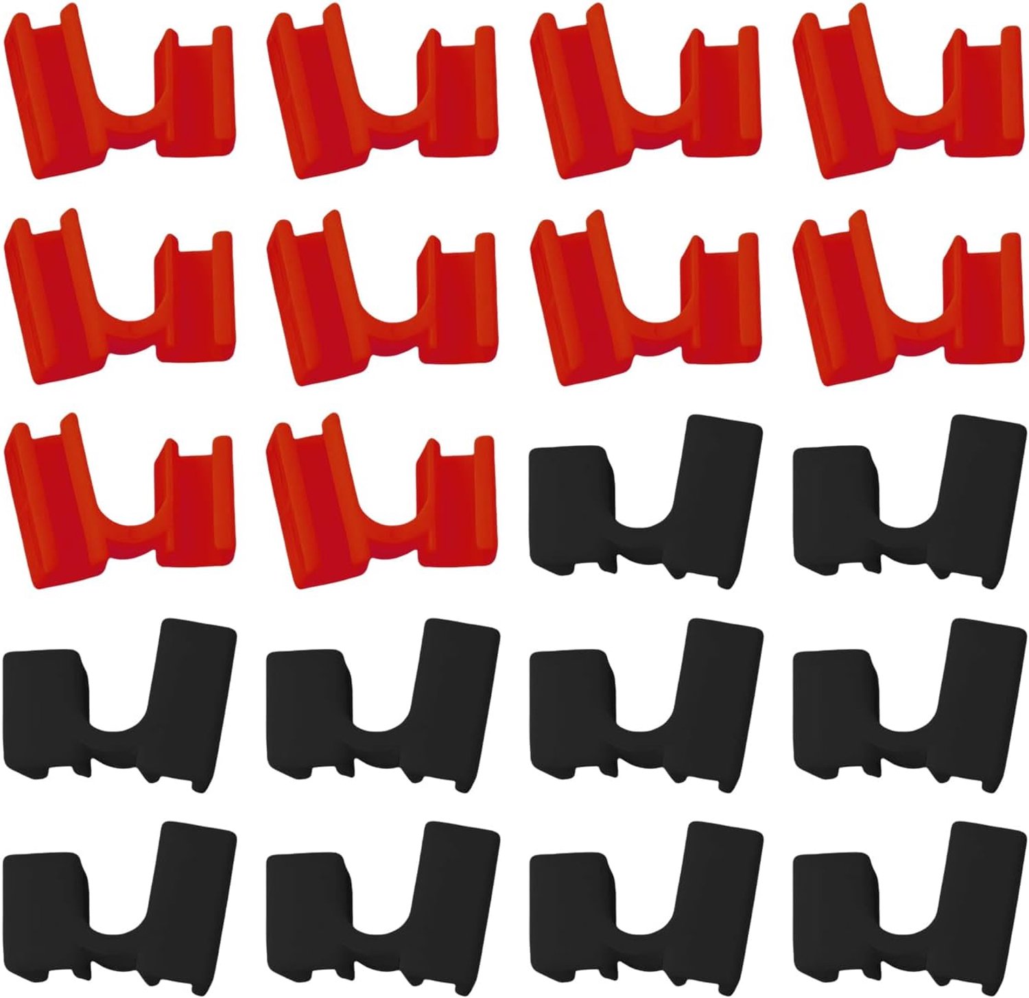 20 Plastic Chopstick Clips, Chopstick Oefening Hulpmiddelen, Herbruikbaar, Universeel Voor Volwassenen En Kinderen (Zwart, Rood).