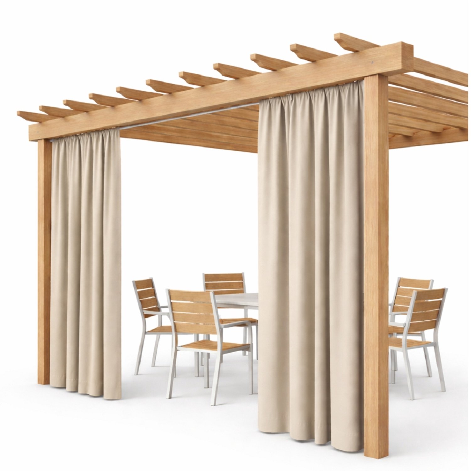 Waterdichte Tuindoek Gordijn 155x260cm voor Pergola, Terras, Beige