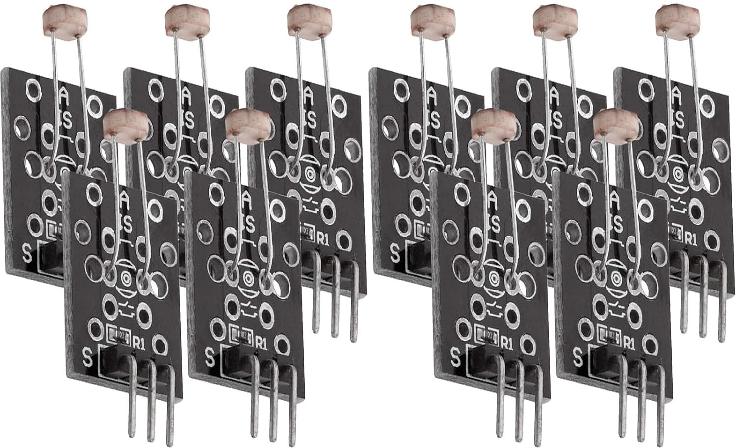 10 Pcs KY-018 LDR Light Sensor Module with Output with Photo Resistance Brightness Senso Photowderstand Photo Haze Mode Module Brightness Sensor