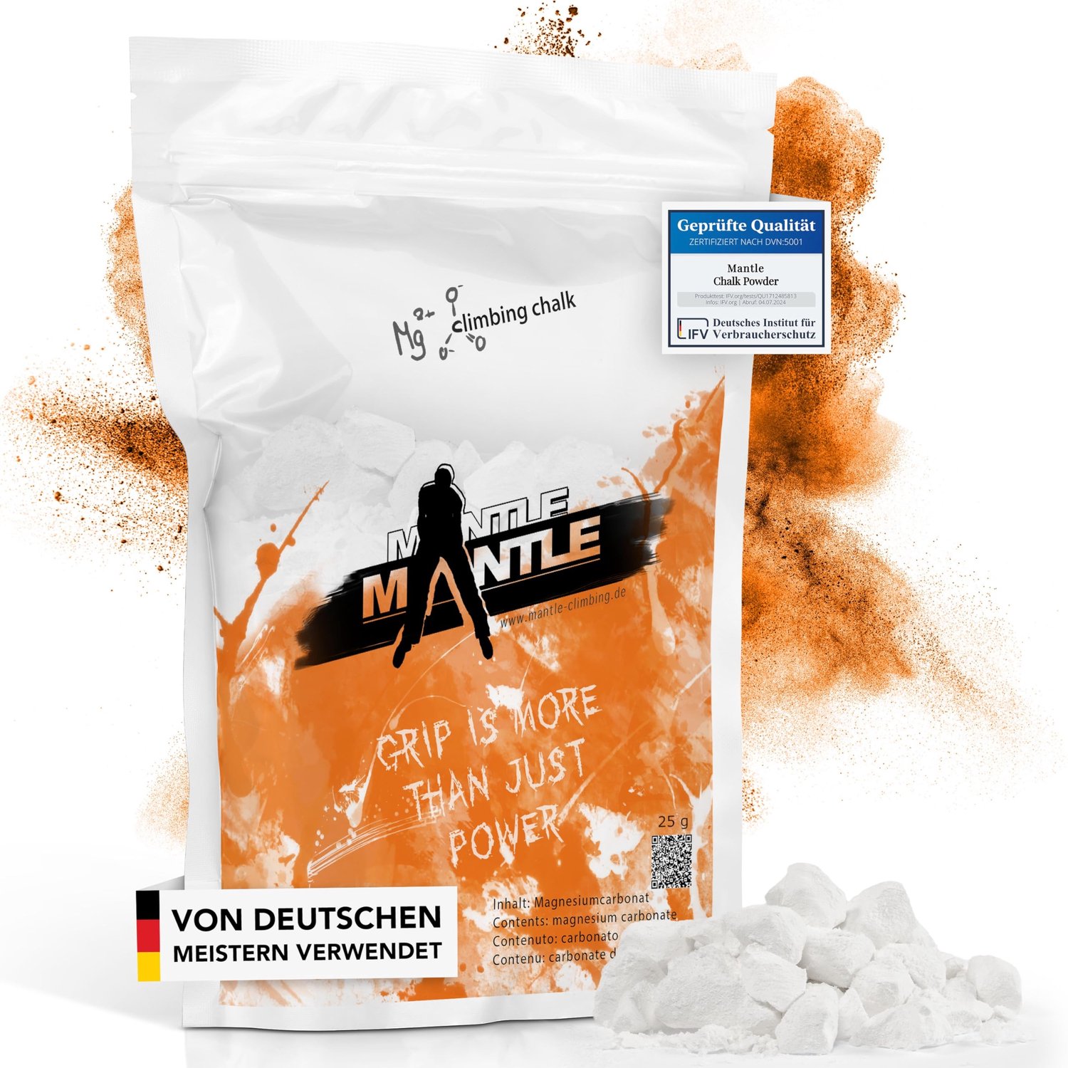 Klimkrijt 25 g - fijn poeder - voor boulderen en klimmen - optimale grip - Vemera