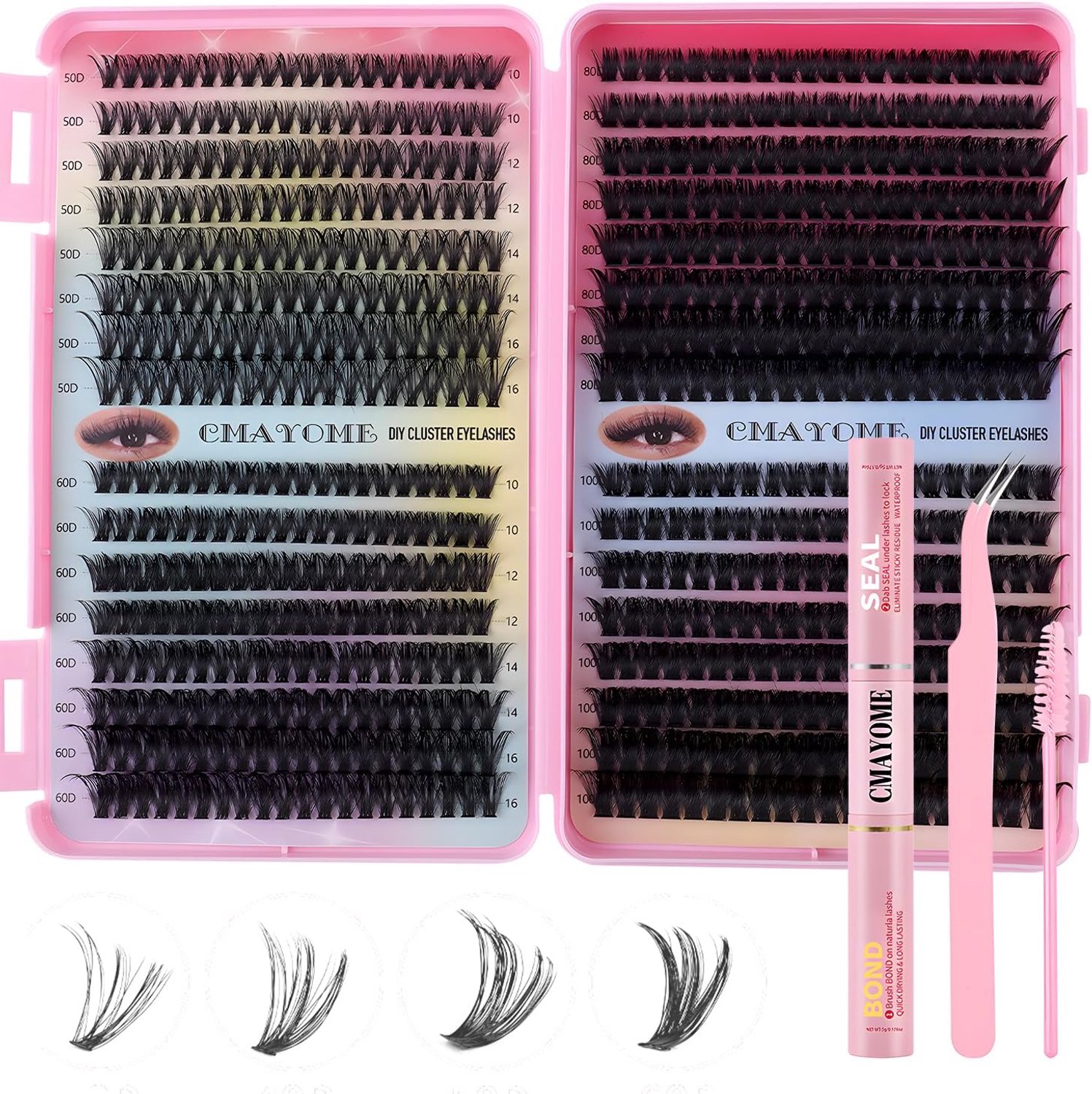 Wimperclusterset 9-16 mm - 640 stuks - doe-het-zelf wimperverlenging - maximale vrijheid - Homevero