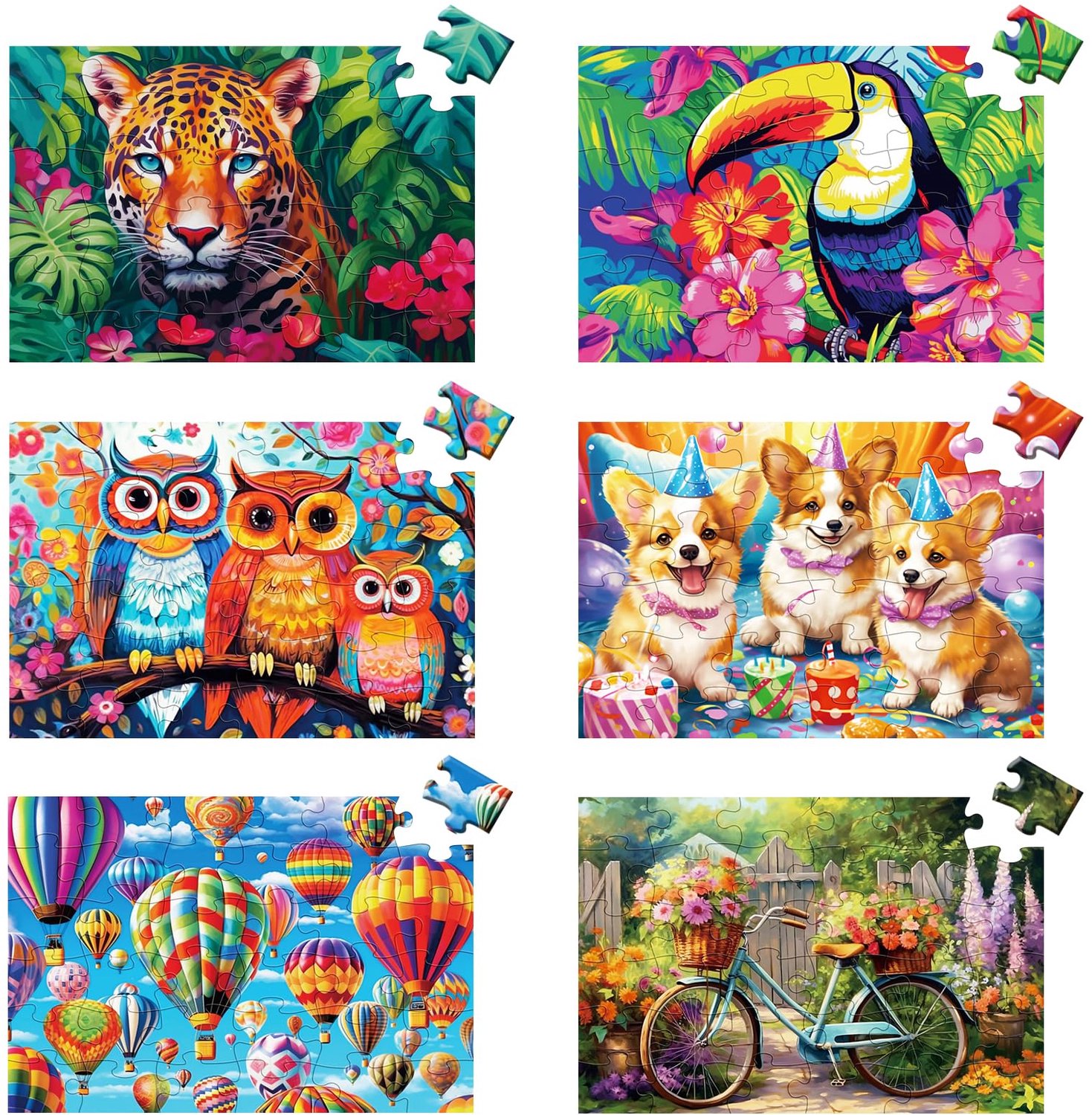 6 stuks 36 stuks grote puzzels voor senioren, dementie puzzels voor oudere volwassenen, legpuzzels voor volwassenen - ShopVlot