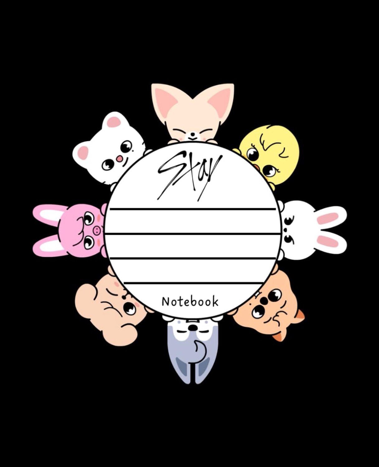 Stray Kids SKZOO All Around The World Notebook, 100 pg. College lined, Composition Style - ShopVlot