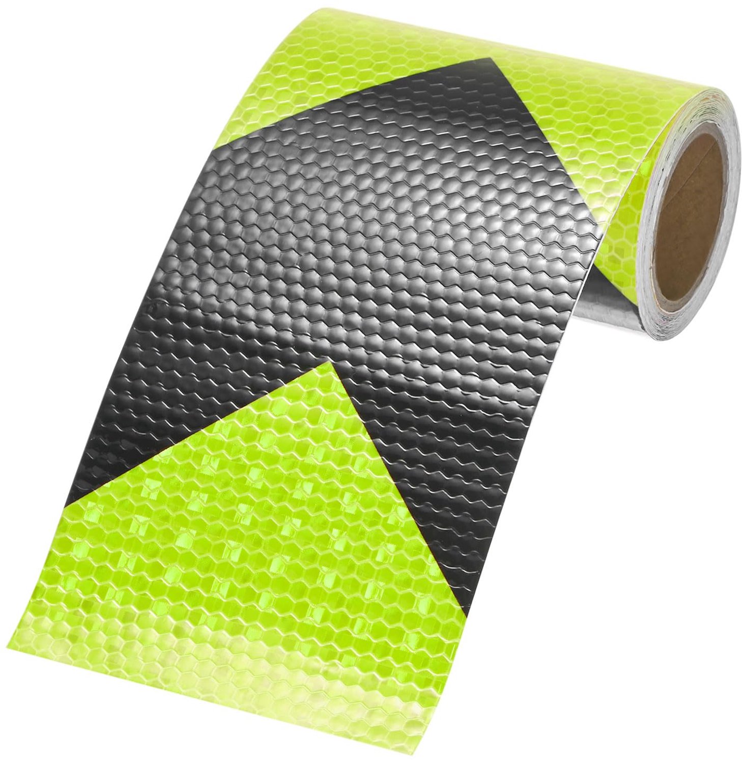 M METERXITY Reflecterende folie, 10 cm x 3 m, lichtgevende ster, geel en zwart, waterdicht, zeer zichtbaar, zelfklevende folie voor aanhangers, vracht