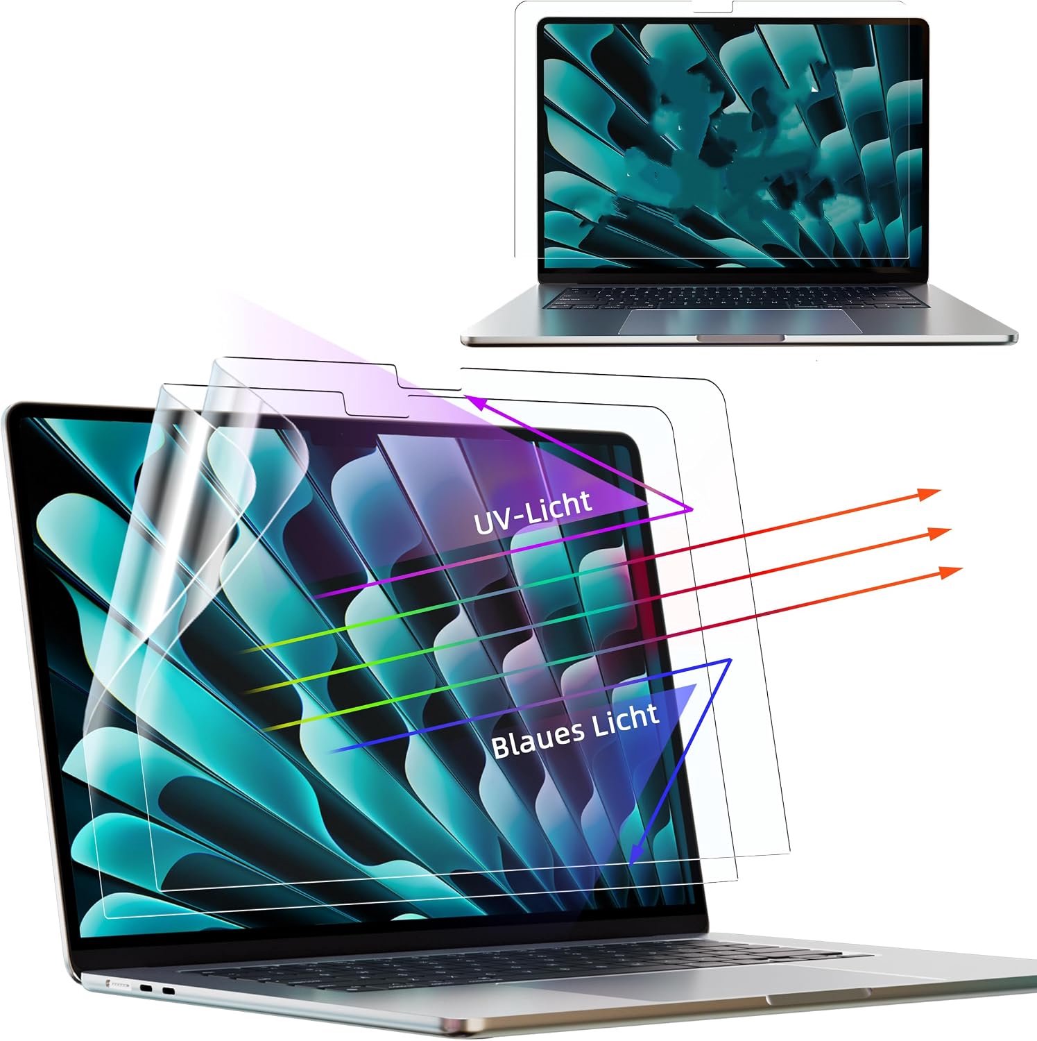 Protescreen Beschermfolie voor MacBook Air 13/13,6 inch 2022-2026, M2 M3 M4