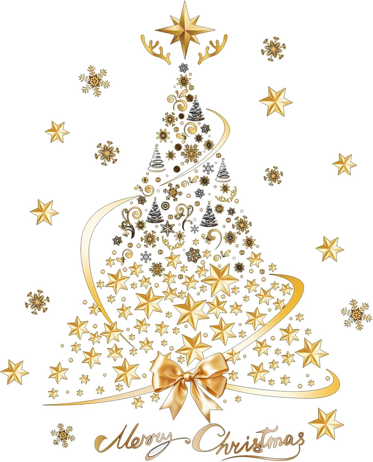 Winter Raamstickers Herbruikbare Kerstfeestdecoratie