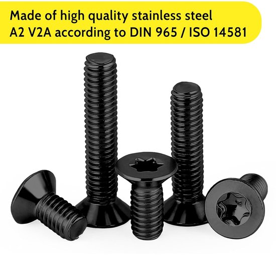 20 Stuks M6x30 mm Torx Schroeven met Verzonken Kop Roestvrij Staal — afbeelding 2