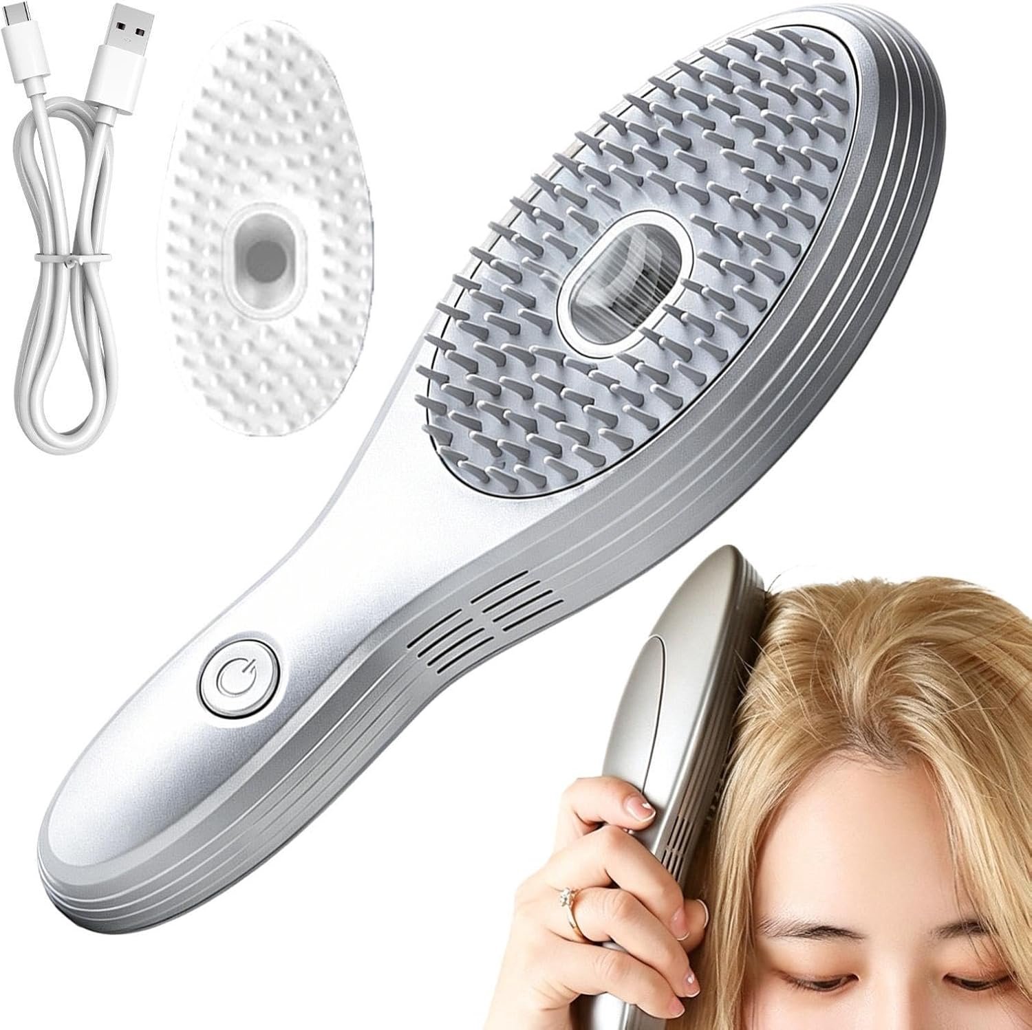 Elektrische Stoomborstel voor Haarmassage Antistatische Hoofdhuidkam